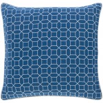 Surya Fenna Blue Pillow Shell With Polyester Insert 18"H X 18"W