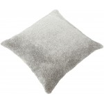 Surya Flokati Gray Pillow Shell With Down Insert 27"H X 27"W