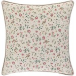 Surya Floret Light Beige Pillow Shell With Down Insert 20"H X 20"W