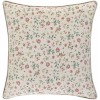 Surya Floret Light Beige Pillow Shell With Polyester Insert 20"H X 20"W
