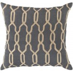 Surya Gates Dark Blue Pillow Shell With Polyester Insert 18"H X 18"W