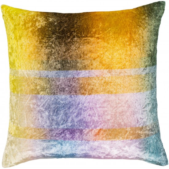 Surya Glitch Aqua Pillow Shell With Down Insert 18"H X 18"W