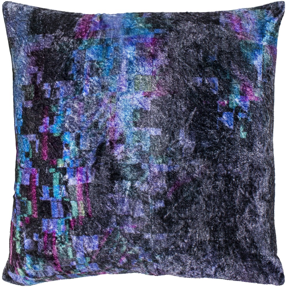 Surya Glitch Black Pillow Shell With Polyester Insert 20"H X 20"W