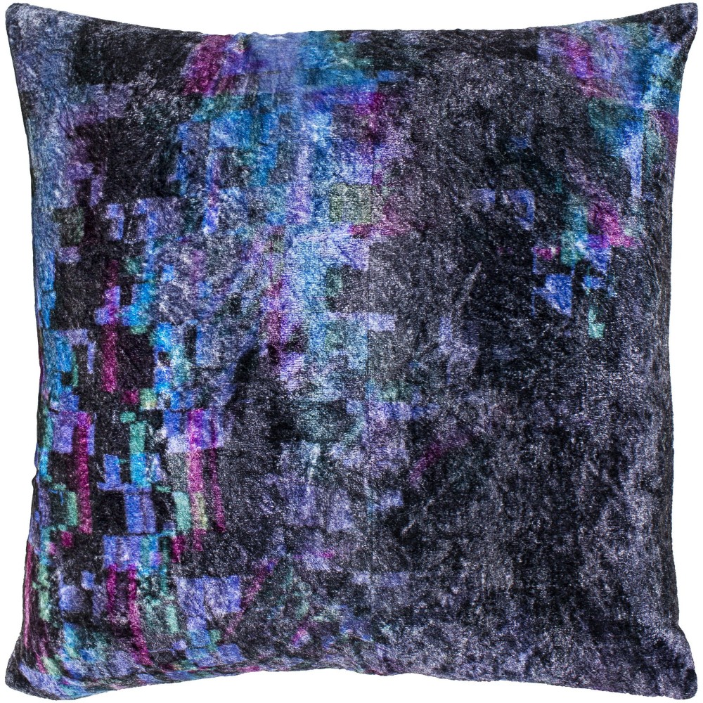 Surya Glitch Black Pillow Shell With Polyester Insert 22"H X 22"W