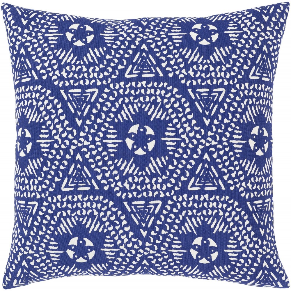 Surya Global Blues Dark Blue Pillow Shell With Down Insert 18"H X 18"W