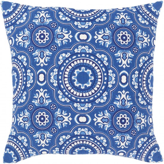 Surya Global Blues Glb-002 Blue Pillow Shell With Down Insert 18"H X 18"W