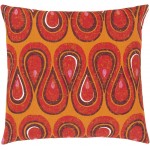 Surya Global Brights Orange Pillow Shell With Polyester Insert 18"H X 18"W