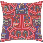 Surya Global Brights Red Pillow Shell With Down Insert 18"H X 18"W