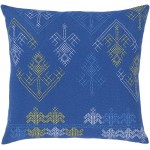 Surya Global Brights Gbt-006 Blue Pillow Shell With Down Insert 18"H X 18"W
