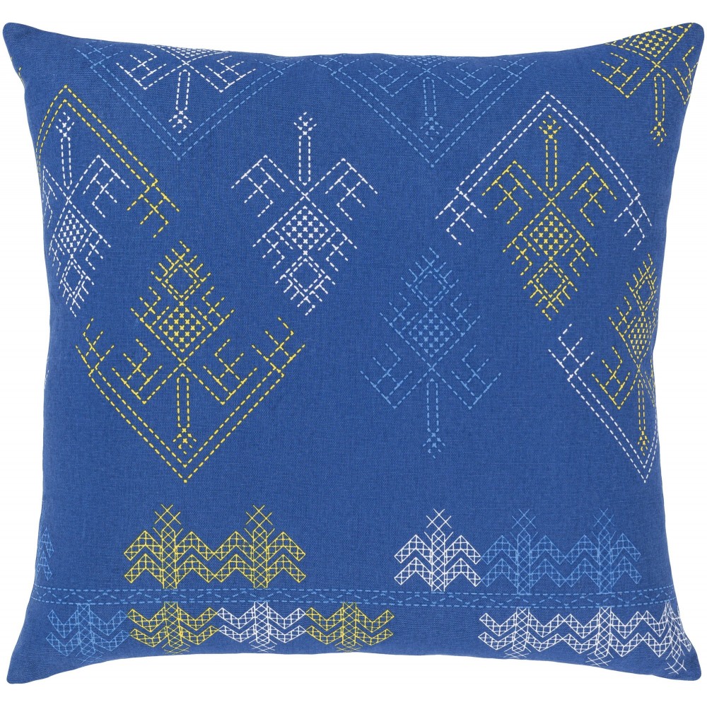 Surya Global Brights Gbt-006 Blue Pillow Shell With Down Insert 18"H X 18"W Surya Global Brights Gbt-006 Blue Pillow Shell With Down Insert 18"H X 18"W
