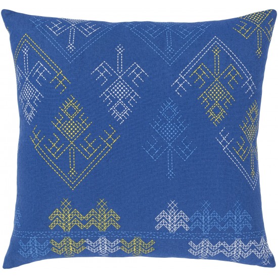 Surya Global Brights Gbt-006 Blue Pillow Shell With Polyester Insert 18"H X 18"W