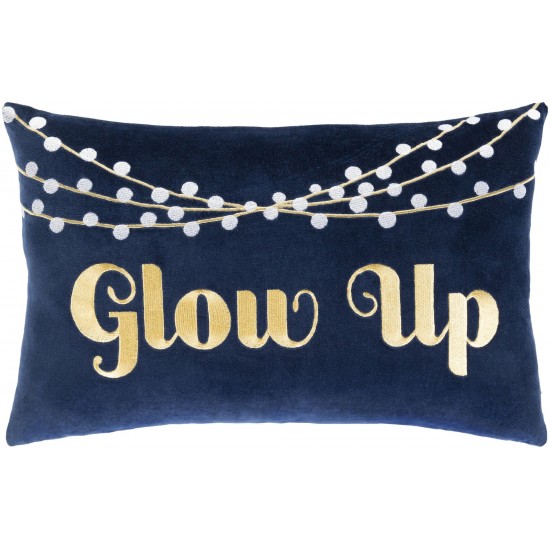 Surya Glow Up Dark Blue Pillow Shell With Down Insert 13"H X 20"W