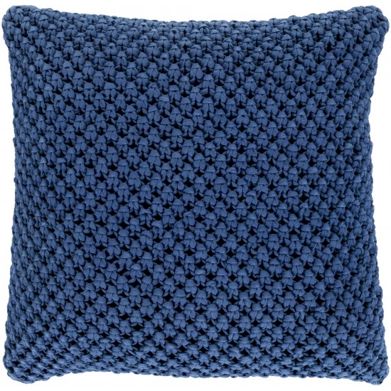 Surya Godavari Dark Blue Pillow Shell With Polyester Insert 20"H X 20"W