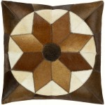 Surya Hacienda Beige Pillow Shell With Polyester Insert 18"H X 18"W