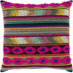Surya Haruki Black Pillow Shell With Polyester Insert 20"H X 20"W