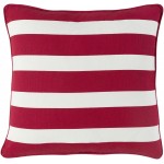 Surya Holiday Red Pillow Shell With Down Insert 18"H X 18"W