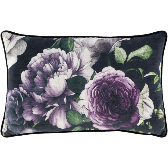 Surya Horticulture Htc-003 Black Pillow Shell With Polyester Insert 14"H X 22"W