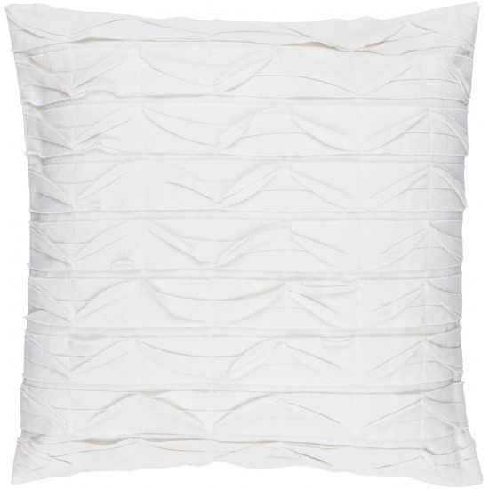 Surya Huckaby Off-White Pillow Shell With Down Insert 20"H X 20"W