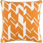 Surya Inga Orange Pillow Shell With Polyester Insert 18"H X 18"W