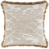 Surya Jahari Cream Pillow Shell With Down Insert 18"H X 18"W