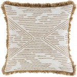 Surya Jahari Cream Pillow Shell With Down Insert 20"H X 20"W