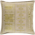 Surya Jizera Light Olive Pillow Shell With Down Insert 18"H X 18"W