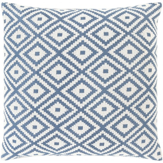 Surya Kanga Kga-002 Dark Blue Pillow Shell With Down Insert 18"H X 18"W