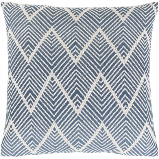 Surya Kanga Kga-005 Dark Blue Pillow Shell With Down Insert 18"H X 18"W