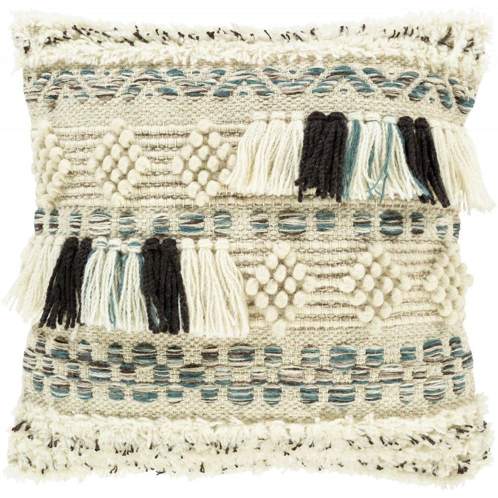 Surya Karina Krn-003 Beige Pillow Shell With Down Insert 22"H X 22"W Surya Karina Krn-003 Beige Pillow Shell With Down Insert 22"H X 22"W