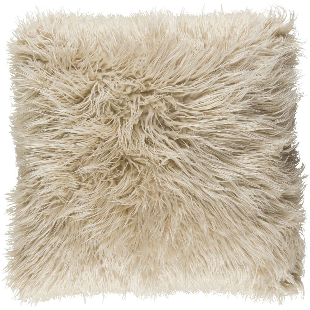 Surya Kharaa Light Beige Pillow Shell With Down Insert 20"H X 20"W Surya Kharaa Light Beige Pillow Shell With Down Insert 20"H X 20"W
