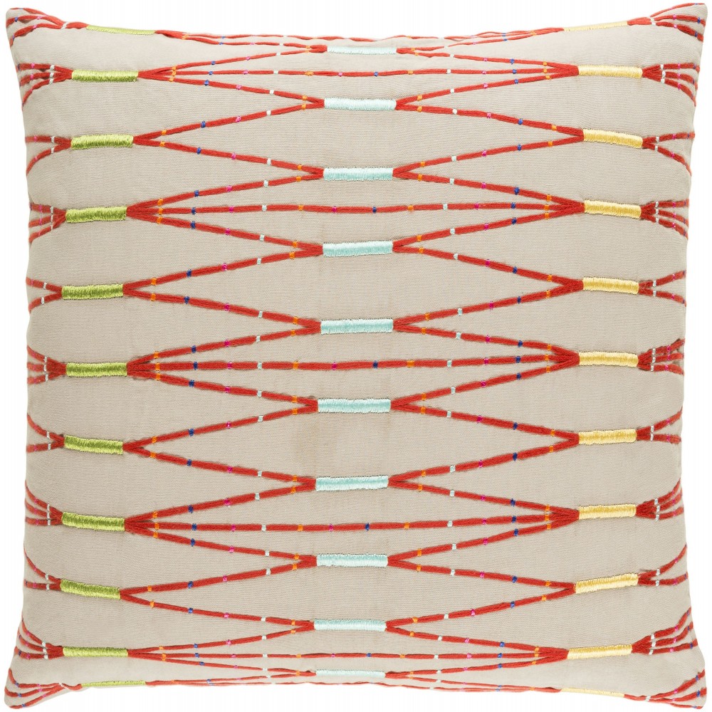 Surya Kikuyu Green Pillow Shell With Down Insert 20"H X 20"W Surya Kikuyu Green Pillow Shell With Down Insert 20"H X 20"W