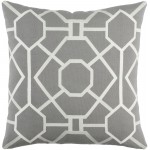 Surya Kingdom Gray Pillow Shell With Down Insert 18"H X 18"W