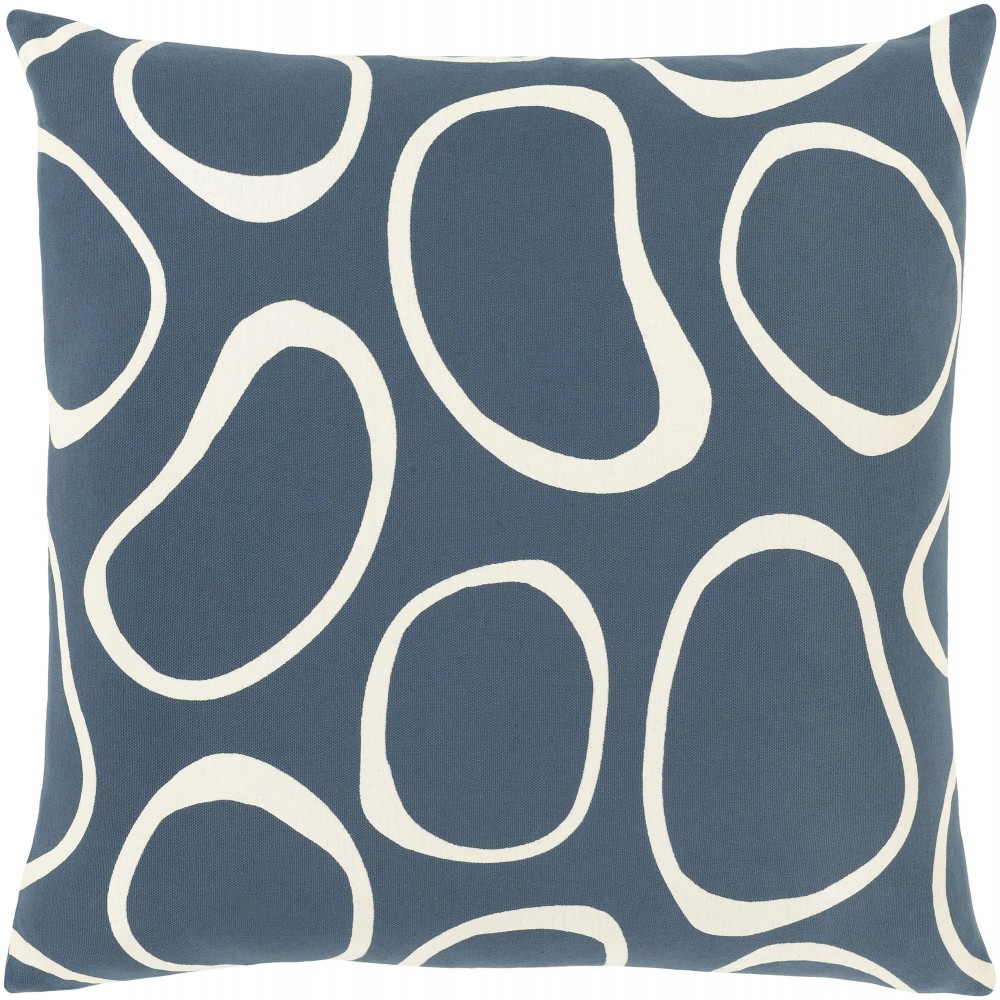 Surya Lachen Dark Blue Pillow Shell With Down Insert 18"H X 18"W Surya Lachen Dark Blue Pillow Shell With Down Insert 18"H X 18"W