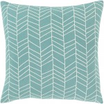 Surya Lachen Teal Pillow Shell With Down Insert 18"H X 18"W