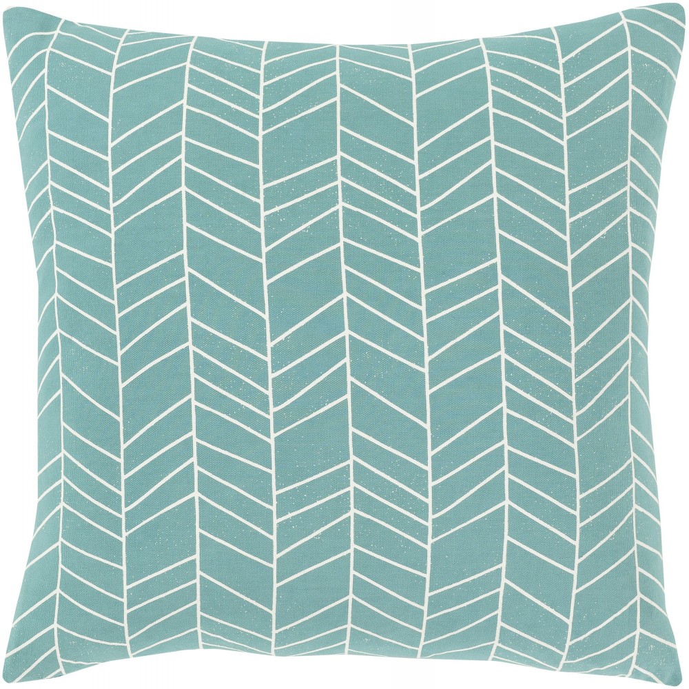 Surya Lachen Teal Pillow Shell With Polyester Insert 18"H X 18"W Surya Lachen Teal Pillow Shell With Polyester Insert 18"H X 18"W