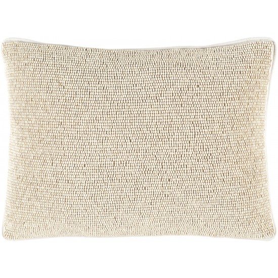 Surya Lark Cream Pillow Shell With Down Insert 13"H X 19"W