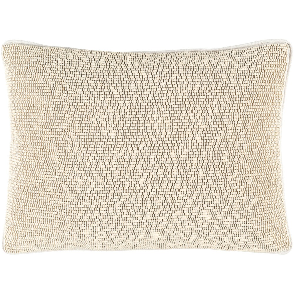 Surya Lark Cream Pillow Shell With Polyester Insert 13"H X 19"W