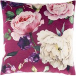 Surya Leilani Burgundy Pillow Shell With Polyester Insert 20"H X 20"W