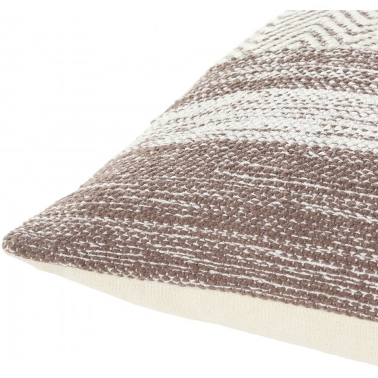 Surya Levi Beige Pillow Shell With Down Insert 18"H X 18"W