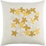 Surya Little Flower Mustard Pillow Shell With Polyester Insert 20"H X 20"W