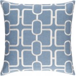 Surya Lockhart Blue Pillow Shell With Down Insert 18"H X 18"W