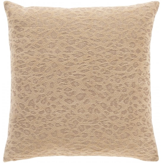 Surya Madagascar Tan Pillow Shell With Down Insert 18"H X 18"W