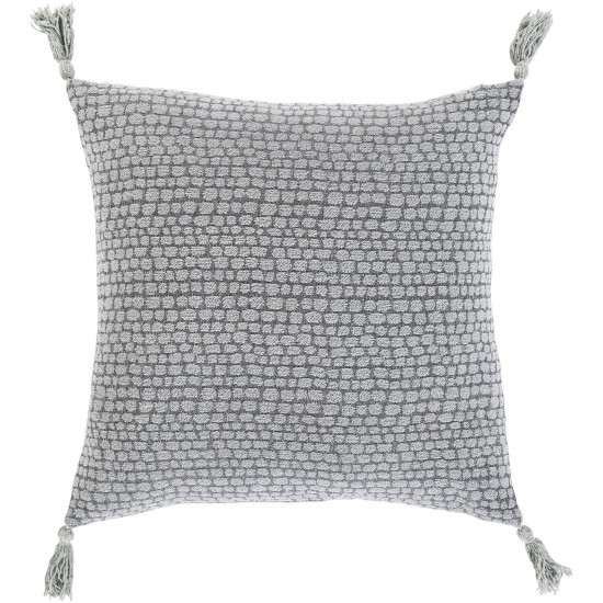 Surya Madagascar Mgs-003 Medium Gray Pillow Shell With Down Insert 18"H X 18"W