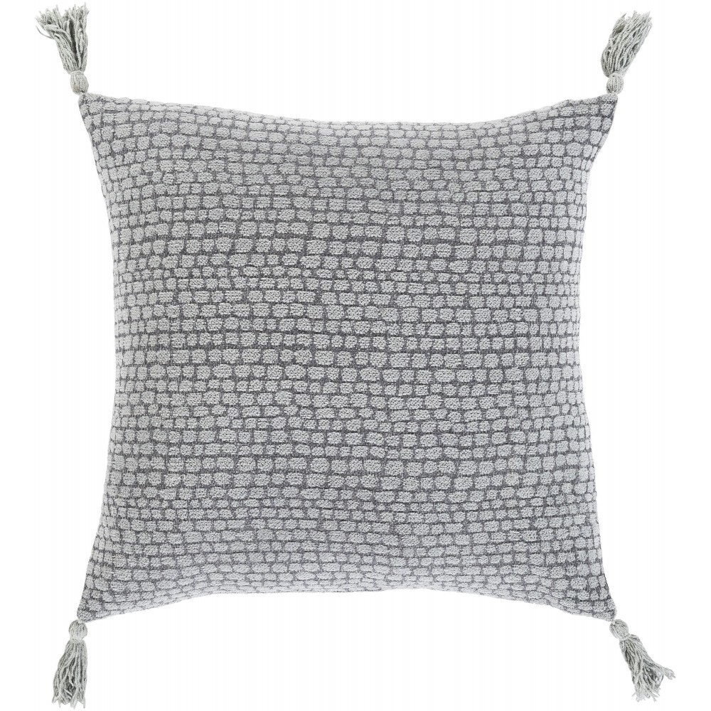 Surya Mgs-003 Medium Gray Pillow Shell With Polyester Insert 18"H X 18"W