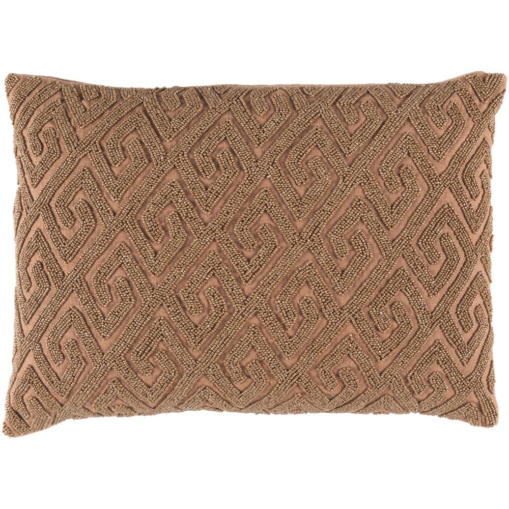 Surya Marielle Medium Brown Pillow Shell With Down Insert 13"H X 19"W