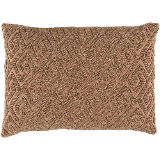 Surya Marielle Medium Brown Pillow Shell With Polyester Insert 13"H X 19"W