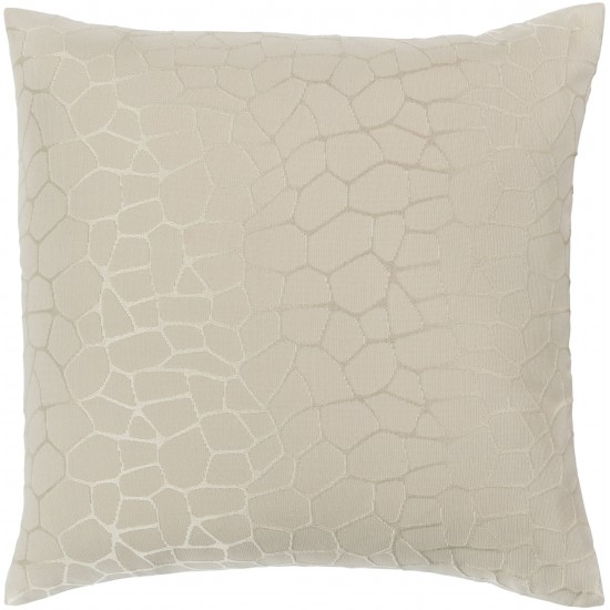 Surya Masai Light Beige Pillow Shell With Down Insert 18"H X 18"W