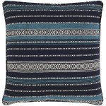 Surya Maya Dark Blue Pillow Shell With Down Insert 18"H X 18"W