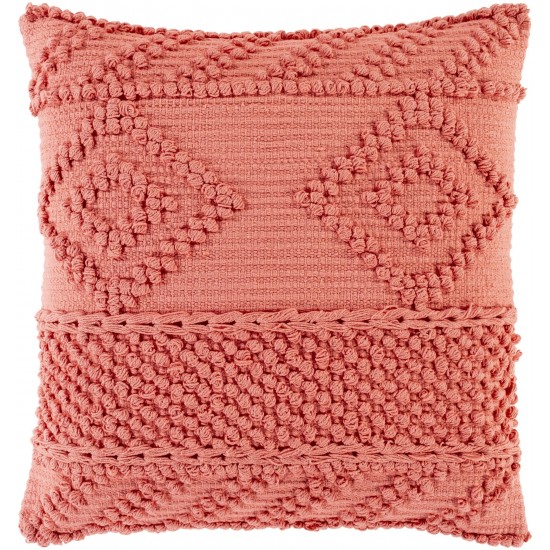 Surya Merdo Coral Pillow Shell With Down Insert 18"H X 18"W