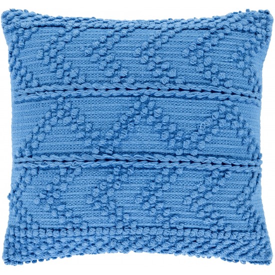 Surya Merdo Blue Pillow Shell With Down Insert 18"H X 18"W